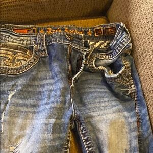 Rock Revival Blue Distressed Jeans